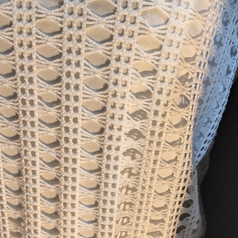 NAIF Gray Open-Front Cardigan with White Knit Top - Picture 5 of 6